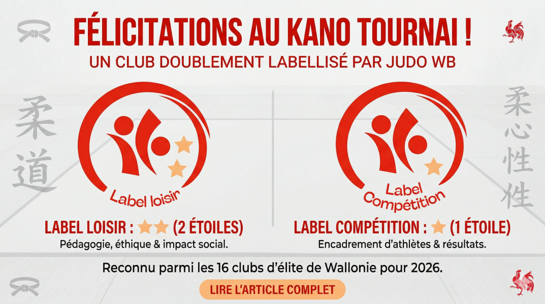 Le Kano Tournai certifié « Club d’Excellence » : Une reconnaissance officielle de notre engagement